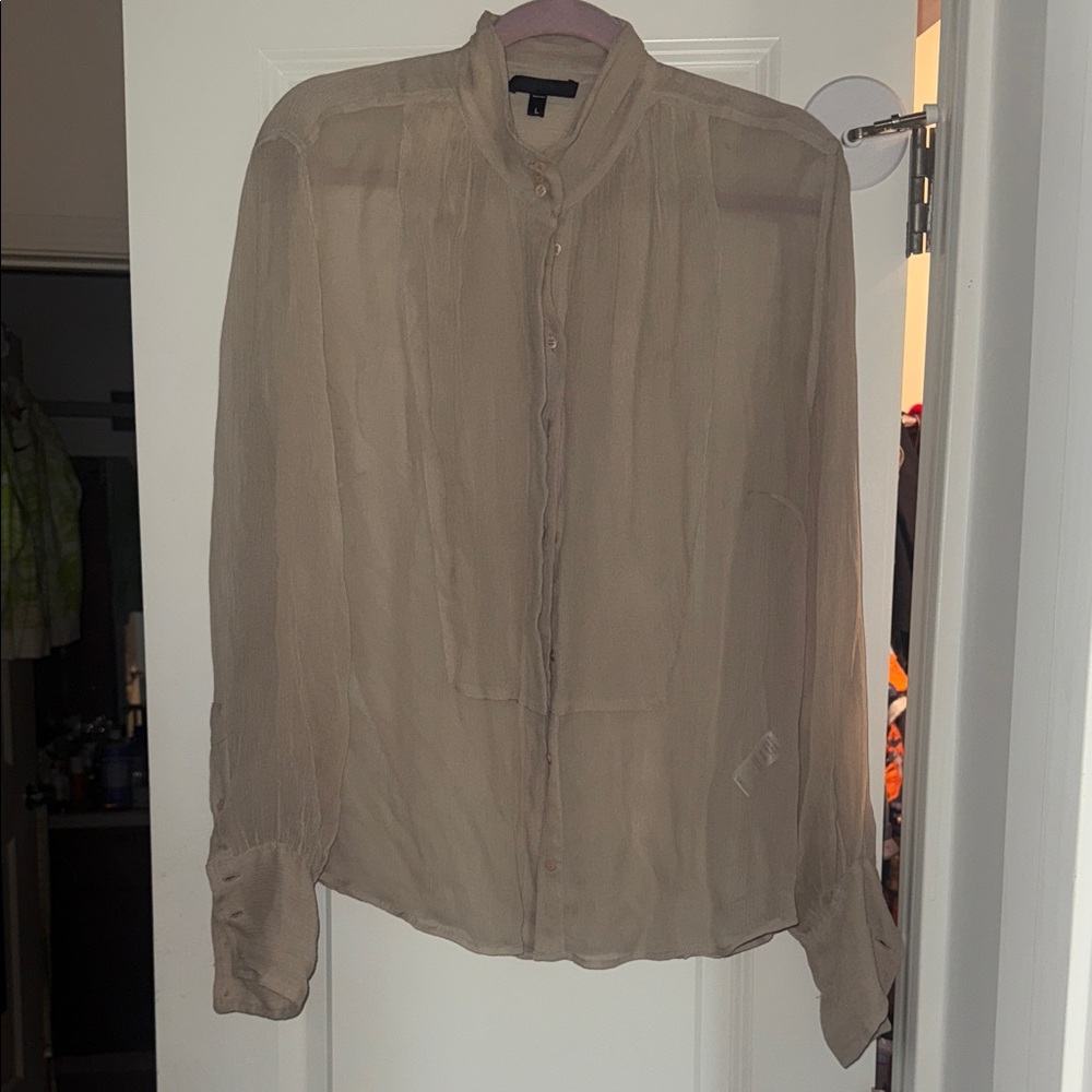 Joes women Tan Sheer blouse